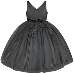 Flower Girl Dress Black Funeral Ball Gown Party Pageant Size 4-10 Years
