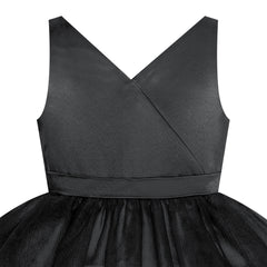 Flower Girl Dress Black Funeral Ball Gown Party Pageant Size 4-10 Years