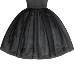 Flower Girl Dress Black Funeral Ball Gown Party Pageant Size 4-10 Years