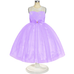 Flower Girl Dress Sleeveless Purple Lace Sleeveless Wedding Size 6-12 Years
