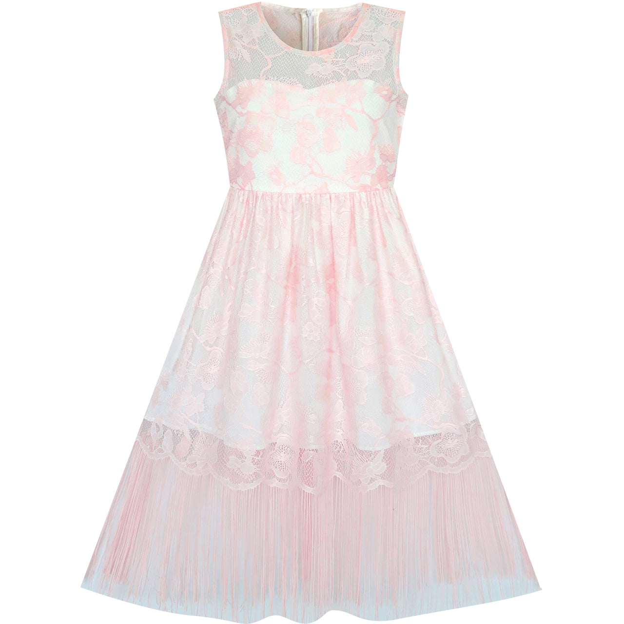 Girls Dress Blush Flapper Vintage 1920s Tassel Lace Size 6-16 Years