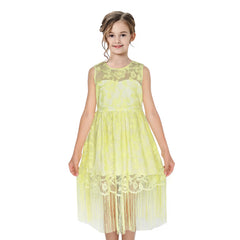 Girls Dress Yellow Flapper Vintage 1920s Tassel Lace Size 6-16 Years