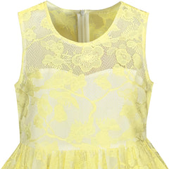 Girls Dress Yellow Flapper Vintage 1920s Tassel Lace Size 6-16 Years