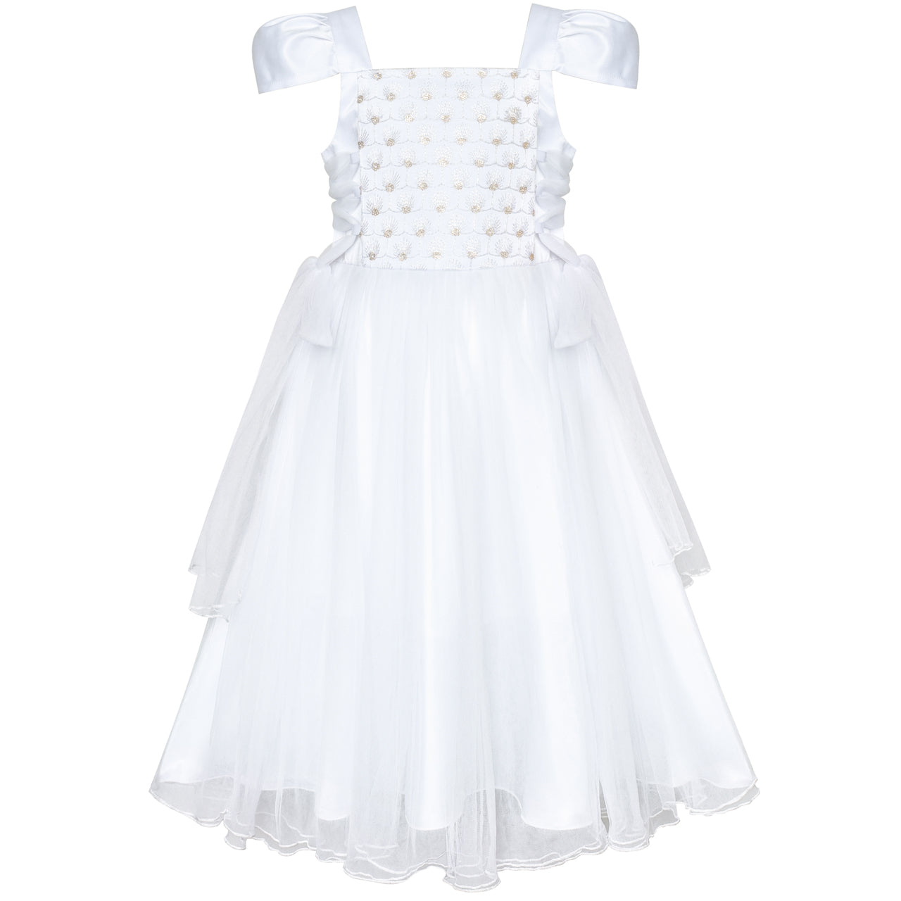 Girls Dress Cap Sleeve Wedding Party Bridesmaid Church Size 6-12 Years