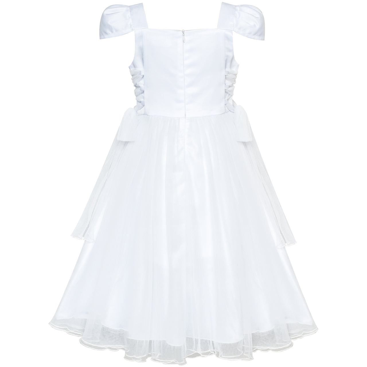 Girls Dress Cap Sleeve Wedding Party Bridesmaid Church Size 6-12 Years