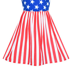 Girls Dress National Day July 4th Star Flag Celebration Size 4-12 Years