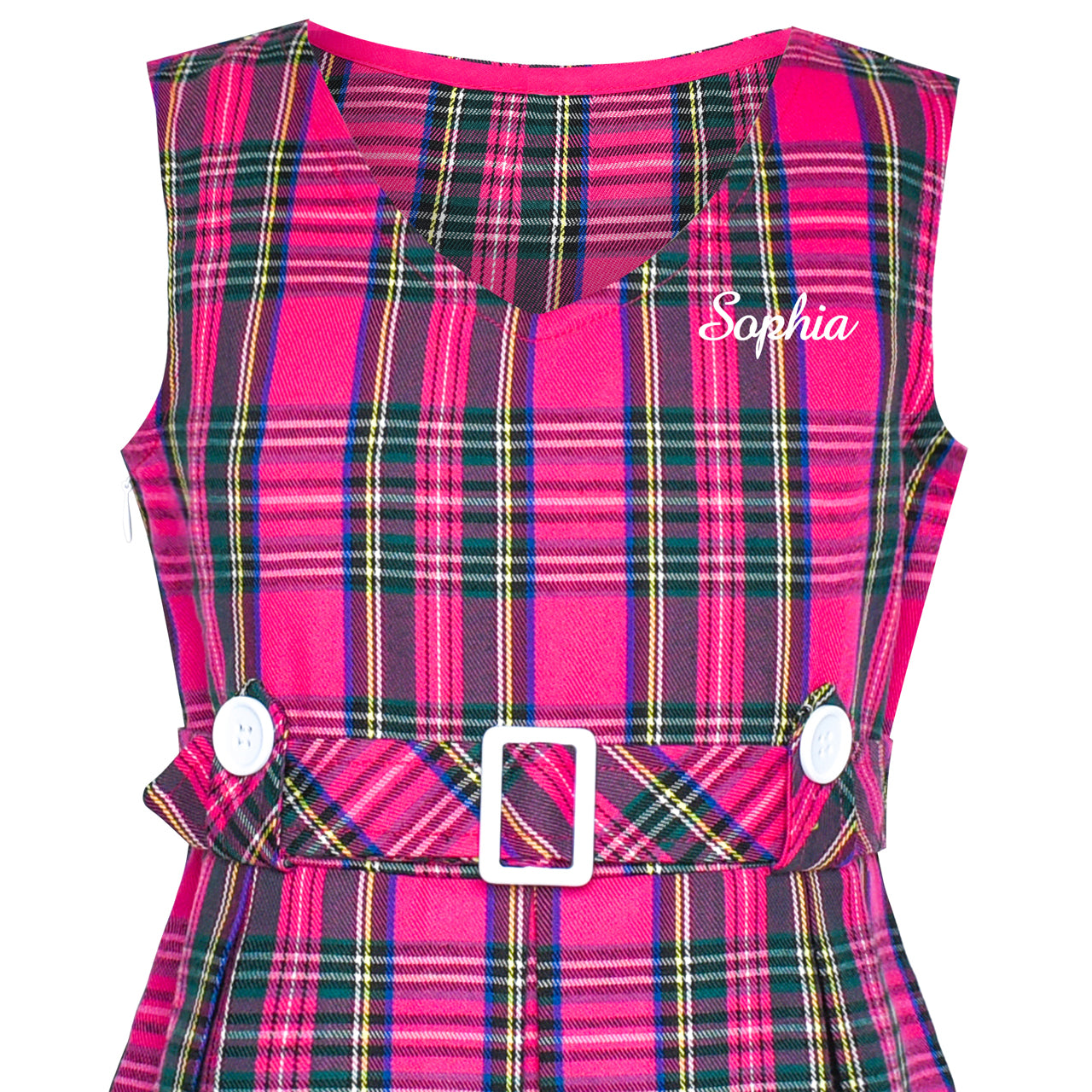 Girls Dress Back School Personalized Gift School Uniform With Name Size 6-14 Years