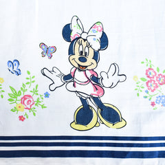 Girls Dress White Cotton Sundress Navy Blue Polka Cartoon Character Size 4-8 Years