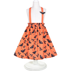 2 Pieces Set Girls Dress T-Shirt Suspender Skirt Halloween Cosplay  Size 4-12 Years