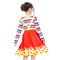 Girls Dress Clown Costume Halloween Carnival Of Cultures Rose Monday Size 4-10 Years
