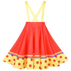 Girls Dress Clown Costume Halloween Carnival Of Cultures Rose Monday Size 4-10 Years