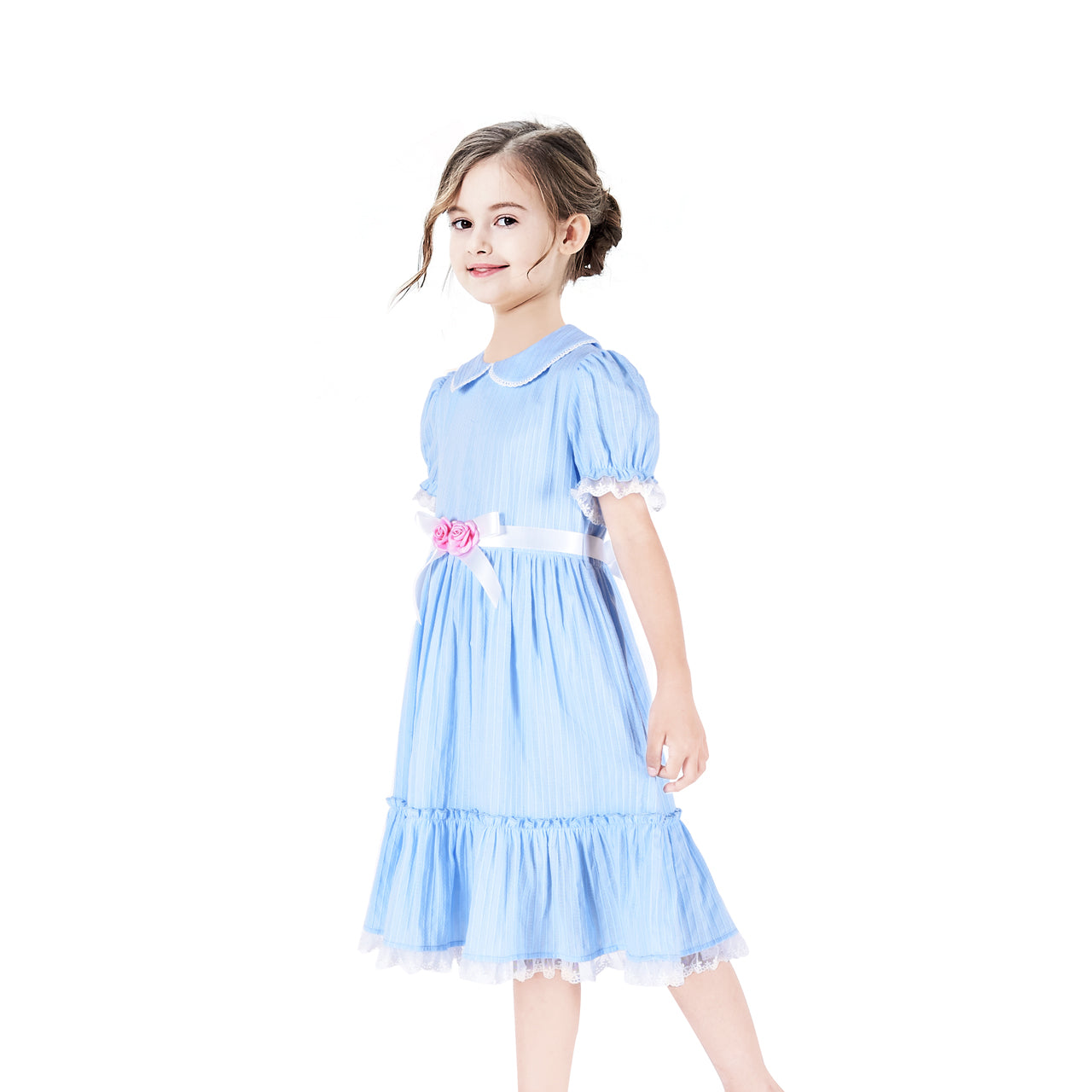 Girls Dress Blue Cosplay For Grady Twin Alexie Alexa Halloween Costume Size 6-12 Years
