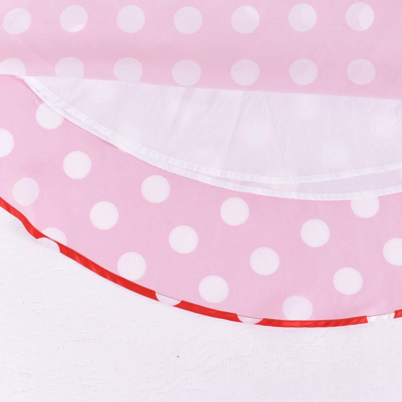 Girls Dress Red White Polka Flower Collar Halloween Costume Bow Headband Size 3-8 Years