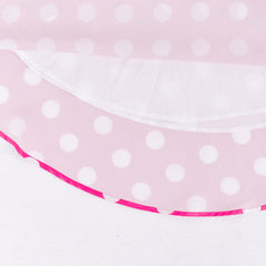 Girls Dress Pink White Polka Flower Collar Halloween Costume Bow Headband Size 3-8 Years