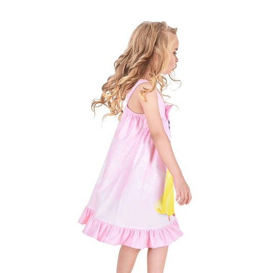 Girls Dress Princess Nightgown Sleepwear Summer Pajama Bow Tie Size 3-8 Years