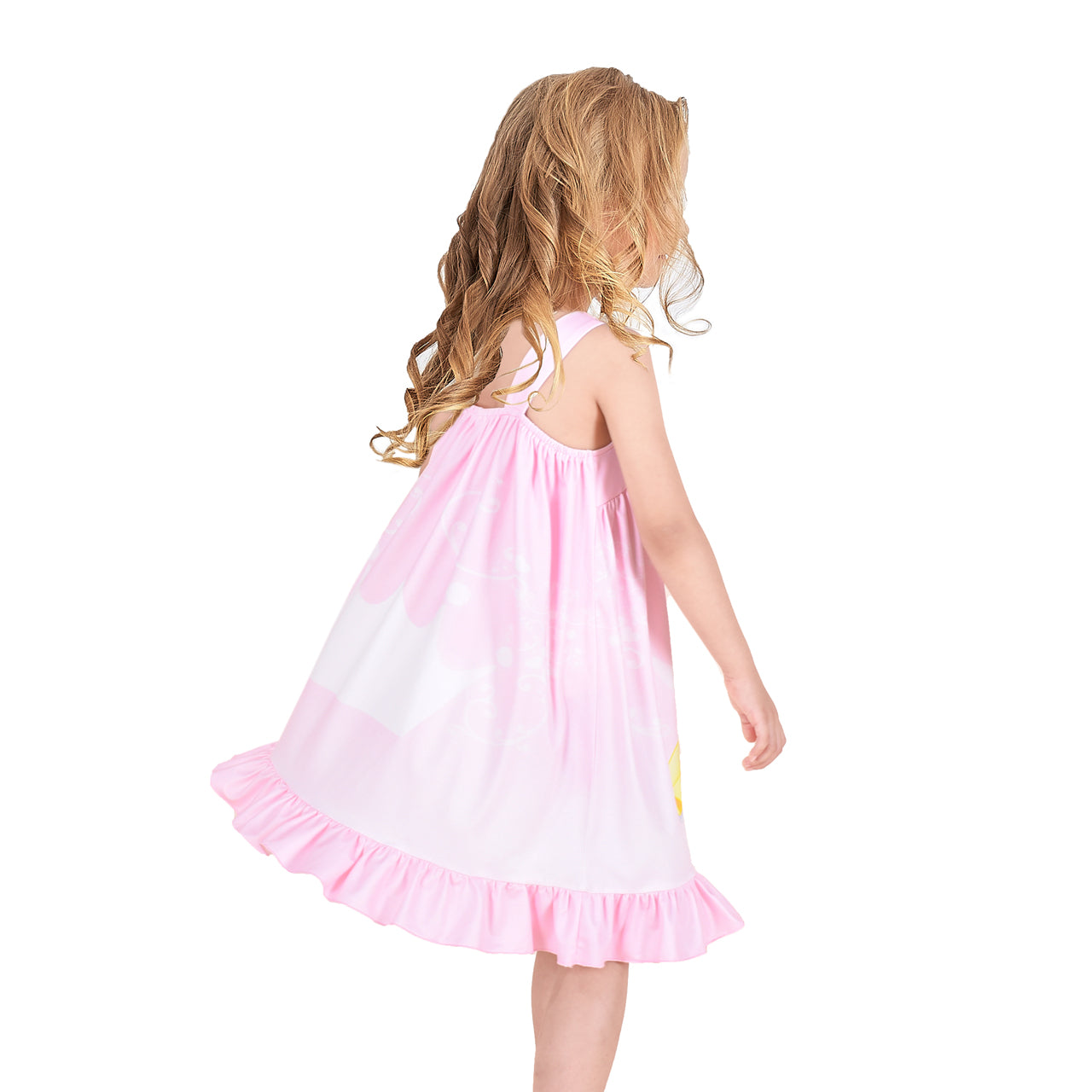 Girls Dress Princess Nightgown Sleepwear Summer Pajama Bow Tie Size 3-8 Years