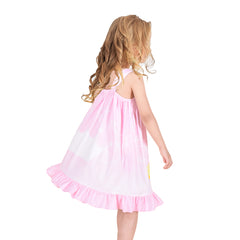 Girls Dress Princess Nightgown Sleepwear Summer Pajama Bow Tie Size 3-8 Years
