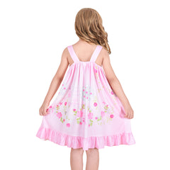 Girls Dress Princess Nightgown Sleepwear Summer Pajama Bow Tie Size 3-8 Years