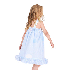 Girls Dress Princess Nightgown Sleepwear Summer Pajama Bow Tie Size 3-8 Years