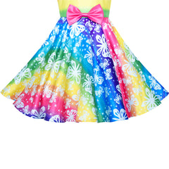 Girls Dress Rainbow Colorful Unicorn Doll Costume Swing Dress Size 6-12 Years