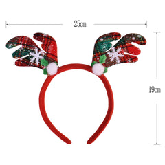 Girls Dress Christmas Reindeer Headband Red Plaid Skirt Bow Tie Size 6-14 Years