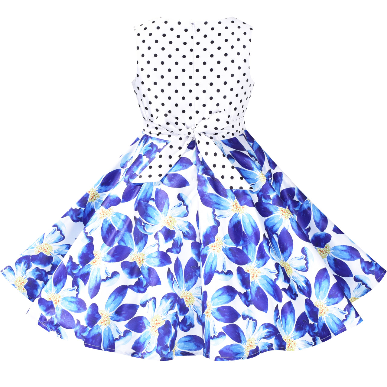 Girls Dress Blue Flower Doll Costume Surprise Party Swing Dress Size 3-8 Years