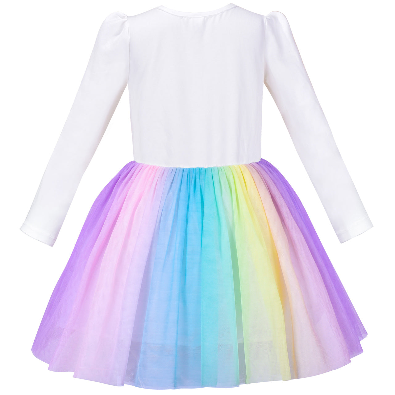 Girls Dress Unicorn Embroidered Rainbow Holiday Party Halloween Size 3-7 Years