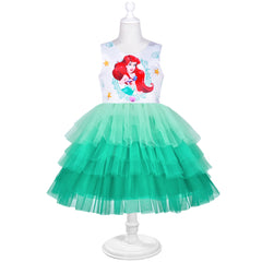 Girls Dress Tutu Skirt Mermaid Gradient Tulle Party Halloween Size 3-8 Years