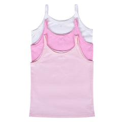Girls Undershirt 3-pack Cami Camisole Tank Tops Cotton Size 2-12 Years