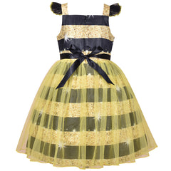 Girls Dress Queen Bee Costume Halloween Cosplay Party Size 4-8 Years