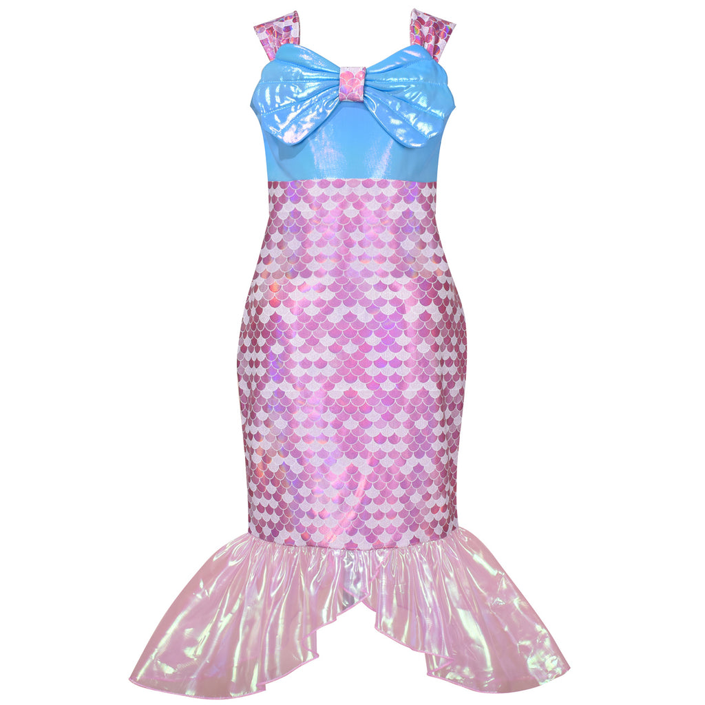 Girls Dress Mermaid Shell Princess Costume Halloween Party Dress Size 2-8 Years