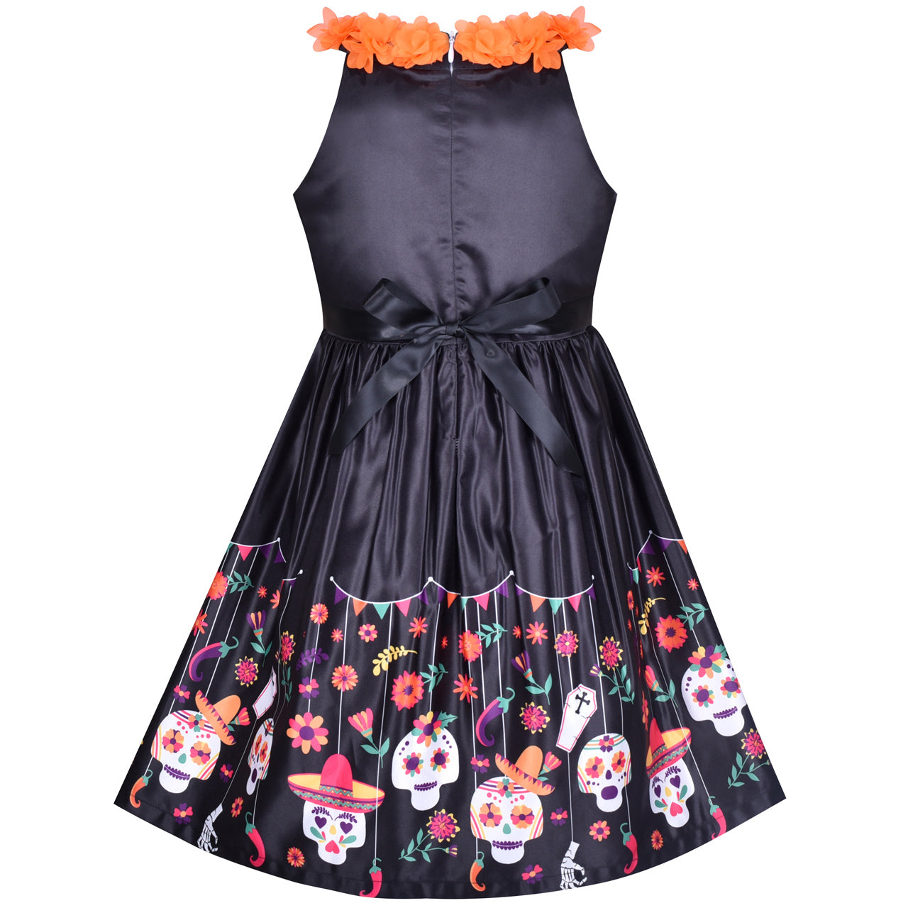 Girls Dress Skull Mexican Day Of Dead Spanish Lady Carnival Festival –  Sunny Fashion