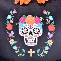 Girls Dress Skull Mexican Day Of Dead Spanish Lady Carnival Festival Size 6-12 Years