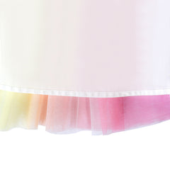 Girls Dress Rainbow Colorful Tulle Skirt Long Sleeve Holiday Party Size 4-8 Years