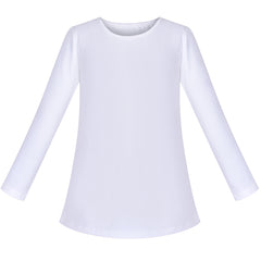 2 Packs Girls Top Tee Shirt Long Sleeve White Casual School Uniform Size 4-10 Years