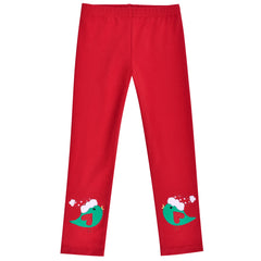 Girls Outfit Set Cotton Dress Leggings Santa Christmas Gift Size 2-8 Years