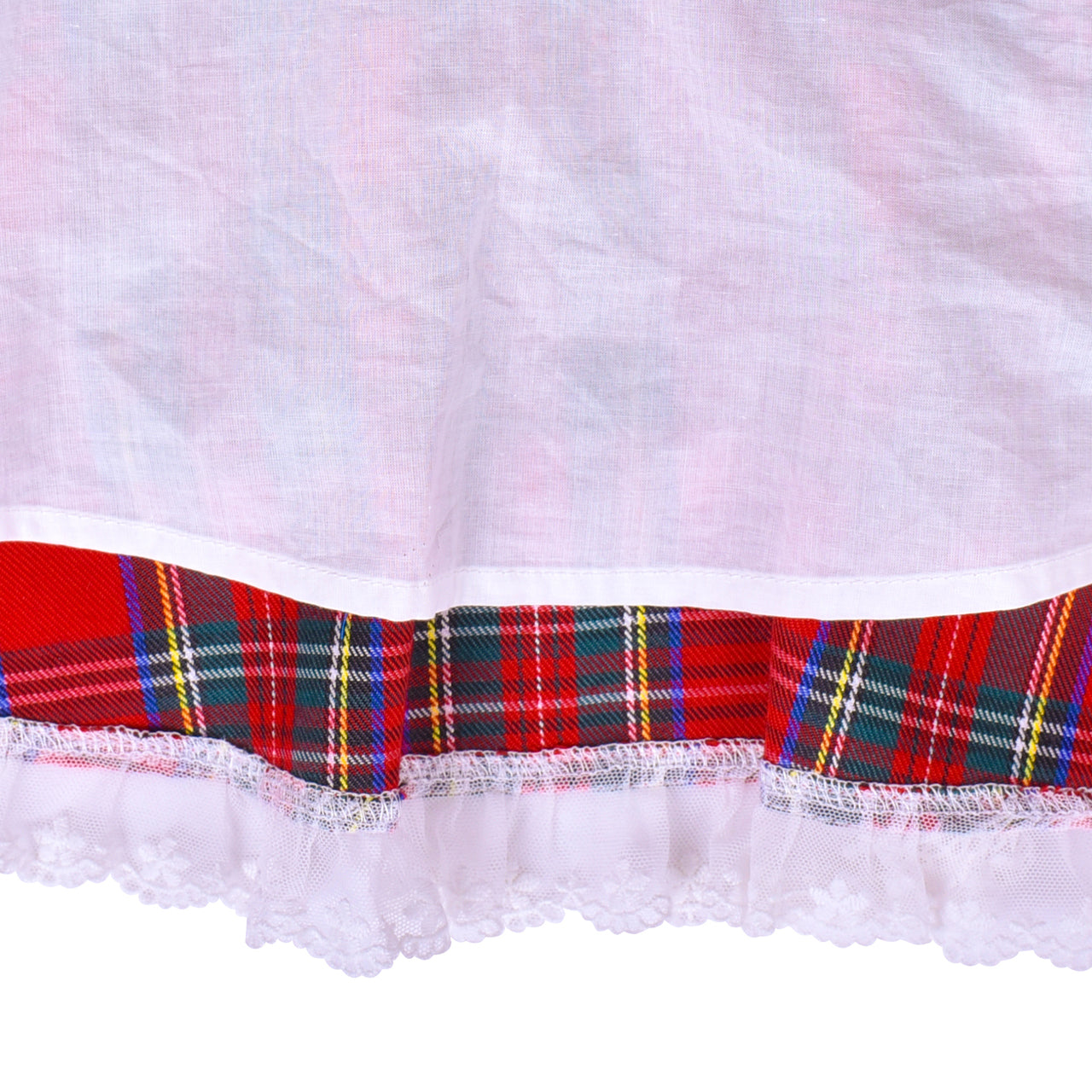 Girls Dress Checkered Lace Ruffle Skirt Long Sleeve Christmas Size 4-12 Years