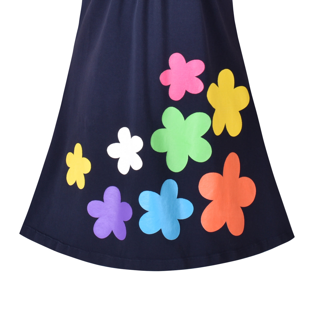 Girls Dress Colorful Daisy Flower Rainbow Long Sleeve Cotton Size 3-12 Years