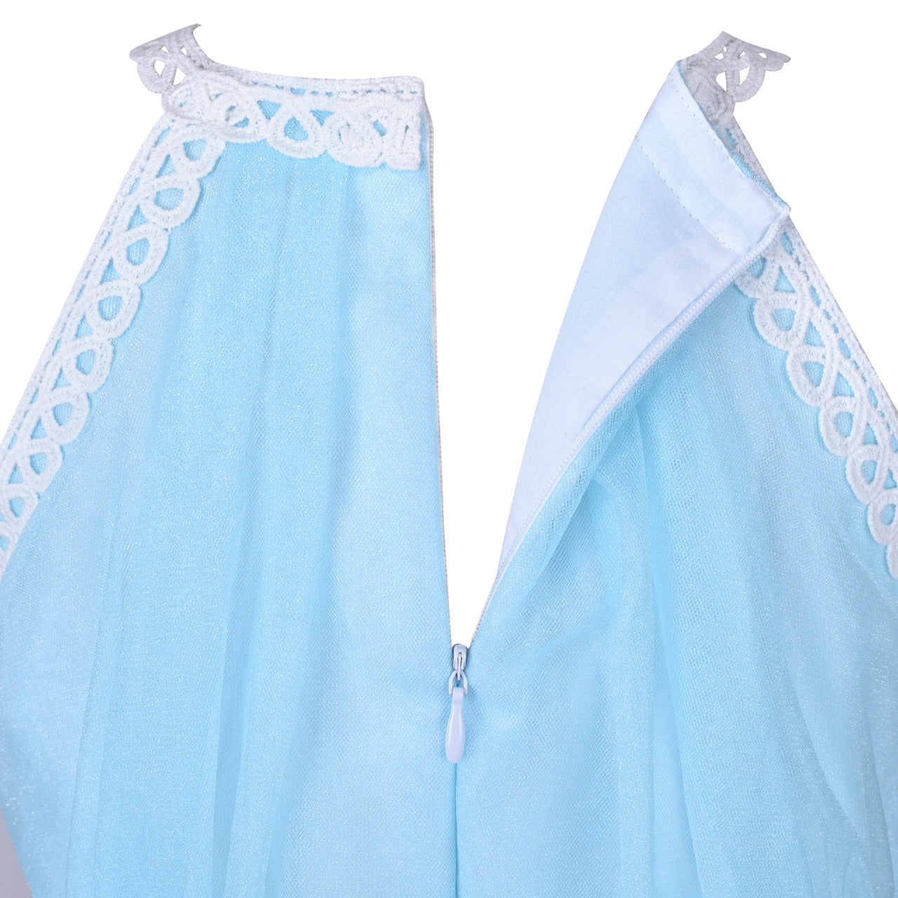 Sunny Fashion Girls Blue Butterfly Halter Tulle Dress