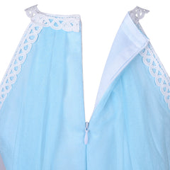 Girls Dress Blue Dimensional Butterfly Halter Dress Party Size 5-12 Years