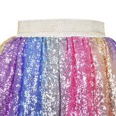 Girls Skirt Rainbow Sequin Bunny Headband Easter Party Size 2-10 Years
