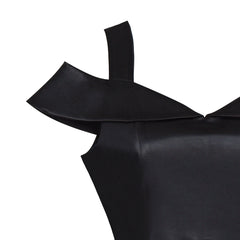 Girls Dress Black Off Shoulder Flare Party Swing Twirly Vintage Dress Size 6-8 Years