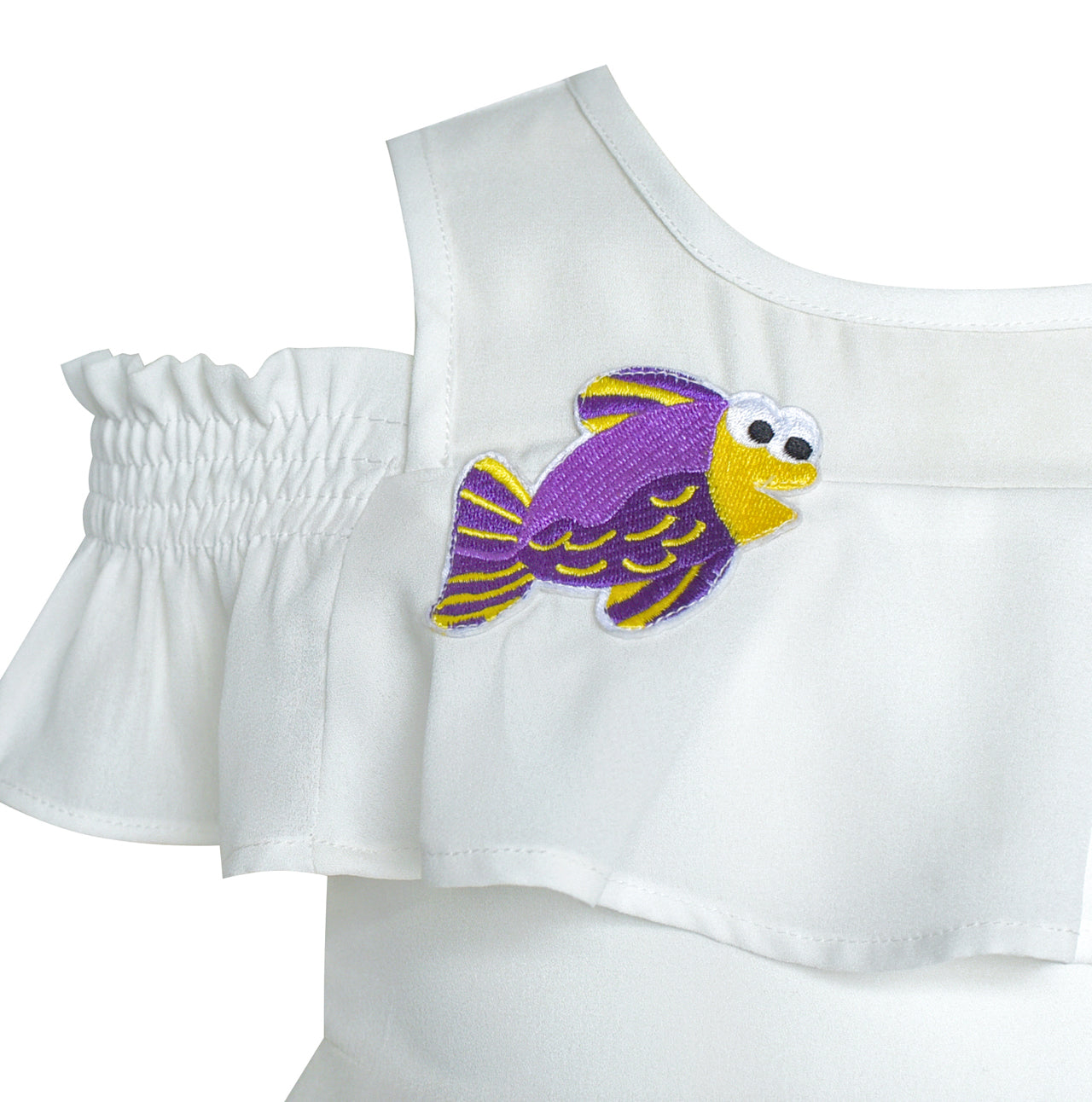 Girls Dress Mermaid Princess Off Shoulder Party Dress Headband Size 4-8 Years