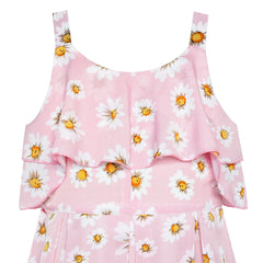 Girls Dress Pink Sleeveless Daisy Floral Easter Party Spring Size 6-12 Years