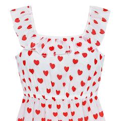Girls Dress Pink Sleeveless Red Heart Valentine's Day Party Size 6-12 Years