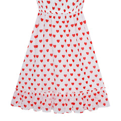 Girls Dress Pink Sleeveless Red Heart Valentine's Day Party Size 6-12 Years
