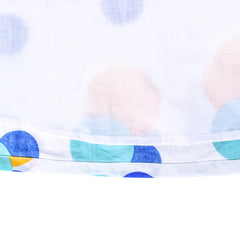 Girls Dress Vintage Short Sleeve Blue Yellow Polka Dot Cotton Casual Size 4-8 Years