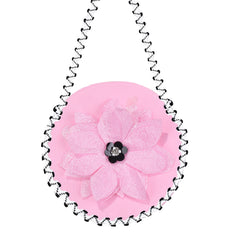 Girls Dress Pink 3D Flowers Sleeveless High Waist Handbag Set Size 5-10 Years