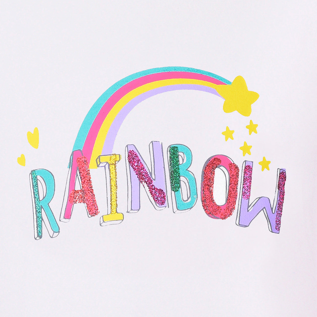 Girls Long Sleeve T-shirt Top Rainbow Sequins Letter Star Size 4-10 Years