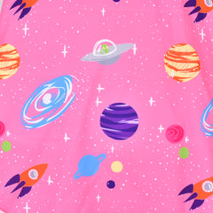 Girls Dress Pink Space Star Rocket Planet Hanky Hem Unicorn Size 7-14 Years